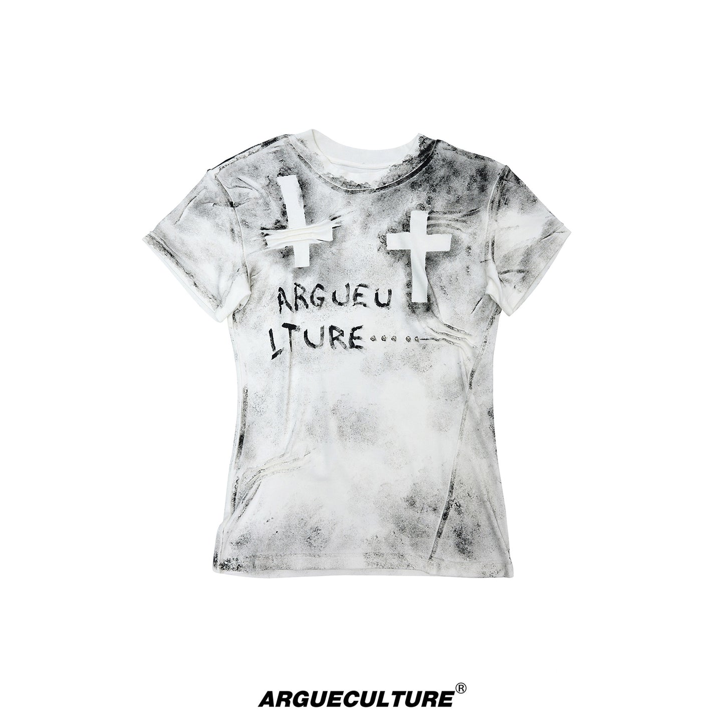 Cross Dirty Wash Stud Stretch Short Sleeve T-Shirt WN26997