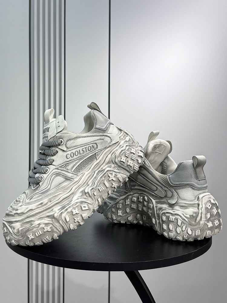 Washed Platform Chunky Sole Sneakers WN24642