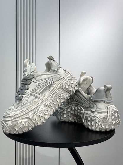 Washed Platform Chunky Sole Sneakers WN24642