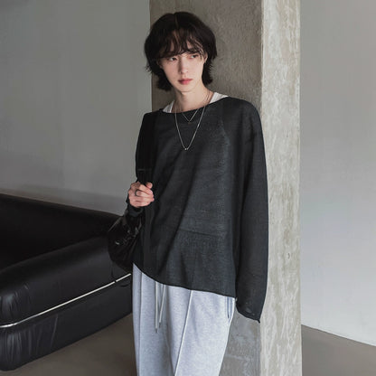Sheer Oversize Long Sleeve T-Shirt WN20314