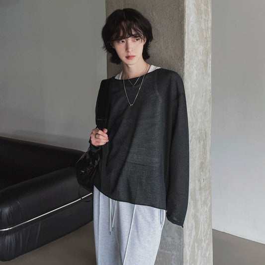 Sheer Oversize Long Sleeve T-Shirt WN20314