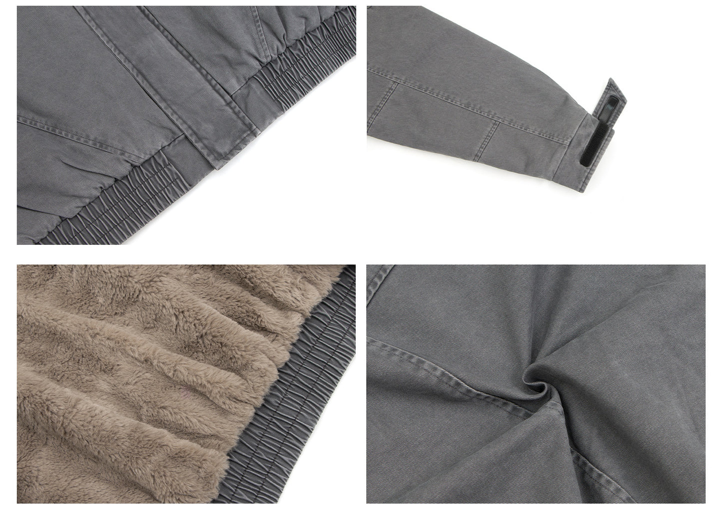 Heavyweight Washed Zip-Up Stand Neck Workwear Jacket WN26332