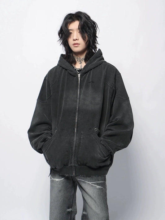 Thick Washed Zipper Hoodie WN13155