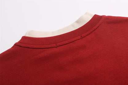 Patchwork Color Block Oversize Long Sleeve T-Shirt WN26936
