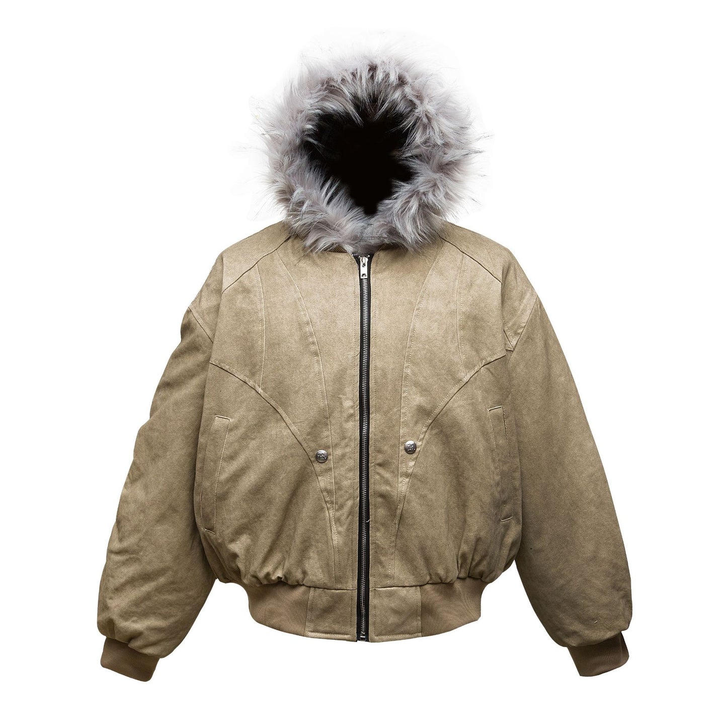 Washed WRINKLED DYED FURLAR PADDED JACKET WN11335