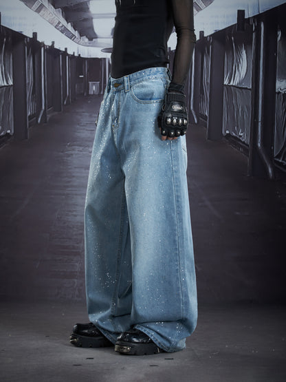 Versatile Wide Leg Straight Denim Jeans WN22848