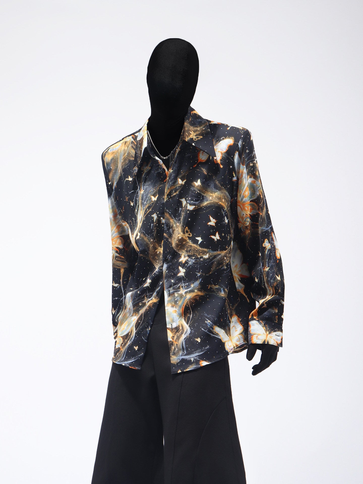 Rhinestone Butterfly Design Long Sleeve Shirt WN23762