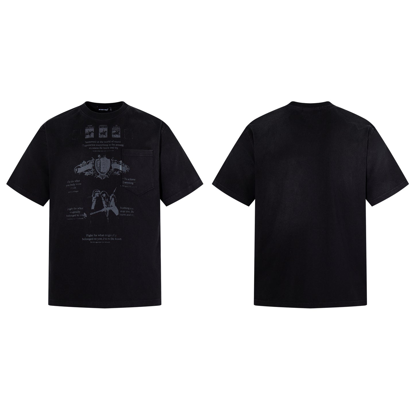 Graphic Print Pocket Design Short Sleeve T-Shirt WN25383