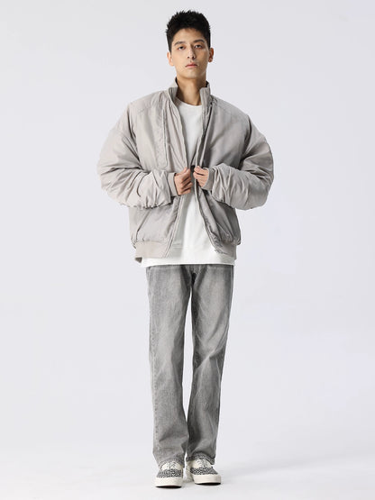 Washed Wide-Leg Straight Denim Jeans WN17615