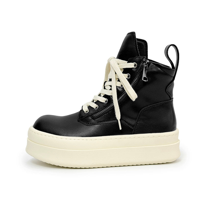 Lace Up Side Zipper Thick Sole Short Boots WN24561