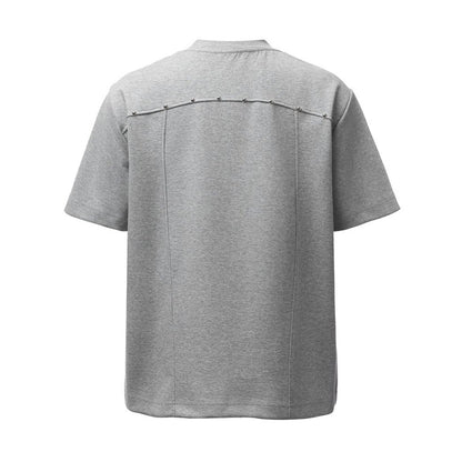 3D Tailoring Stud Letter Embroidery Short Sleeve T-Shirt WN26933
