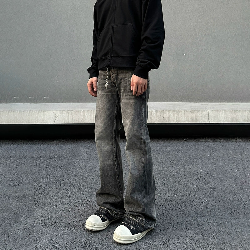 Raw Hem Flare Denim Jeans WN19418