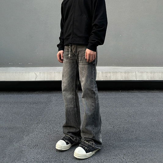 Raw Hem Flare Denim Jeans WN19418