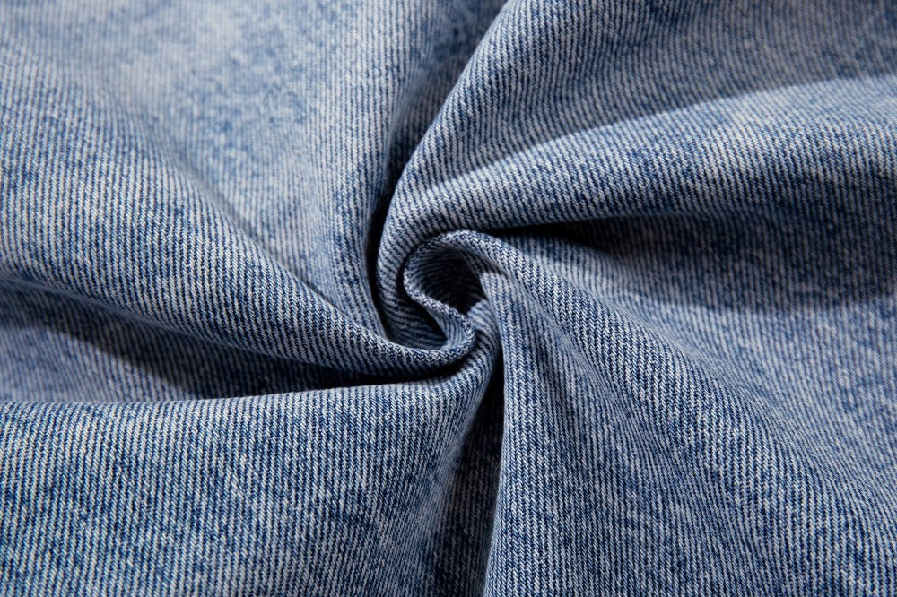 Embroidery Paint Wash Wide Leg Denim Jeans WN27958