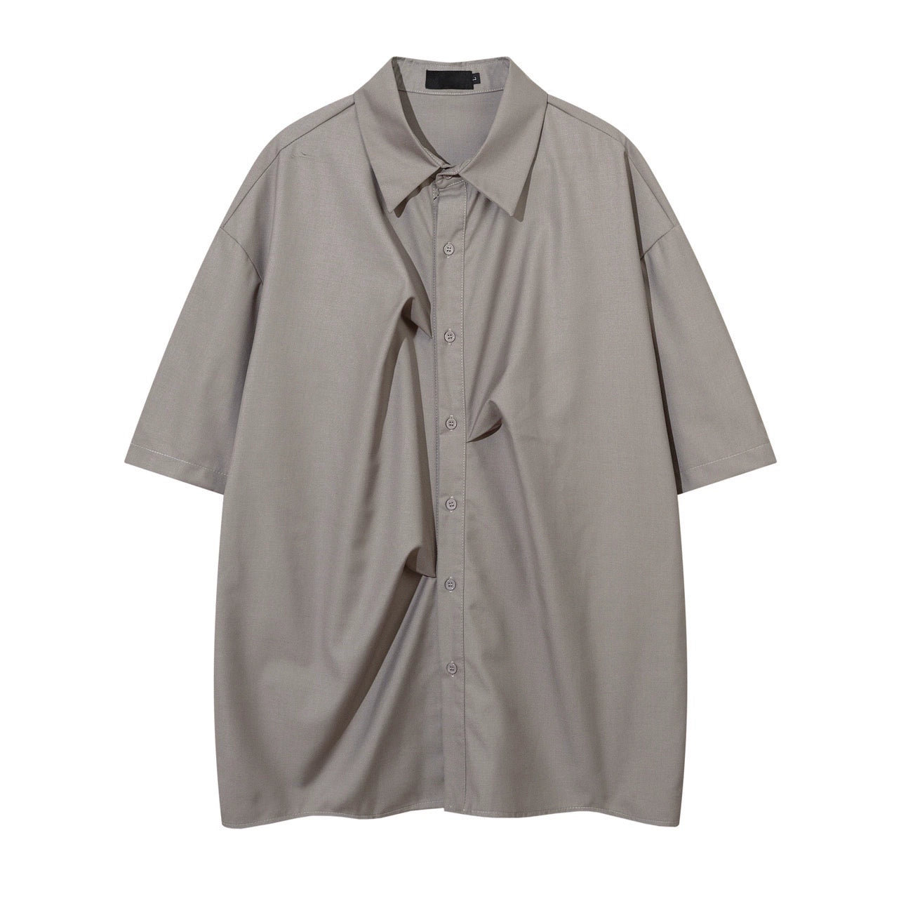 Pleats Oversize Short Sleeve Shirt WN5242