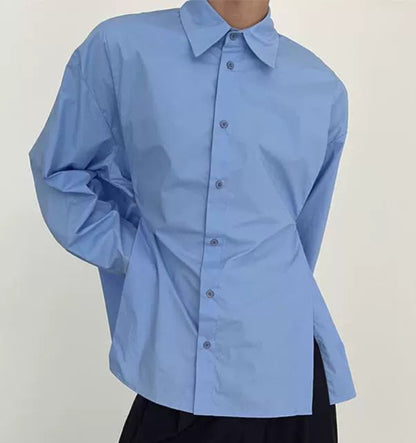 Adjustable Waist High Slit Long Sleeve Shirt WN21600