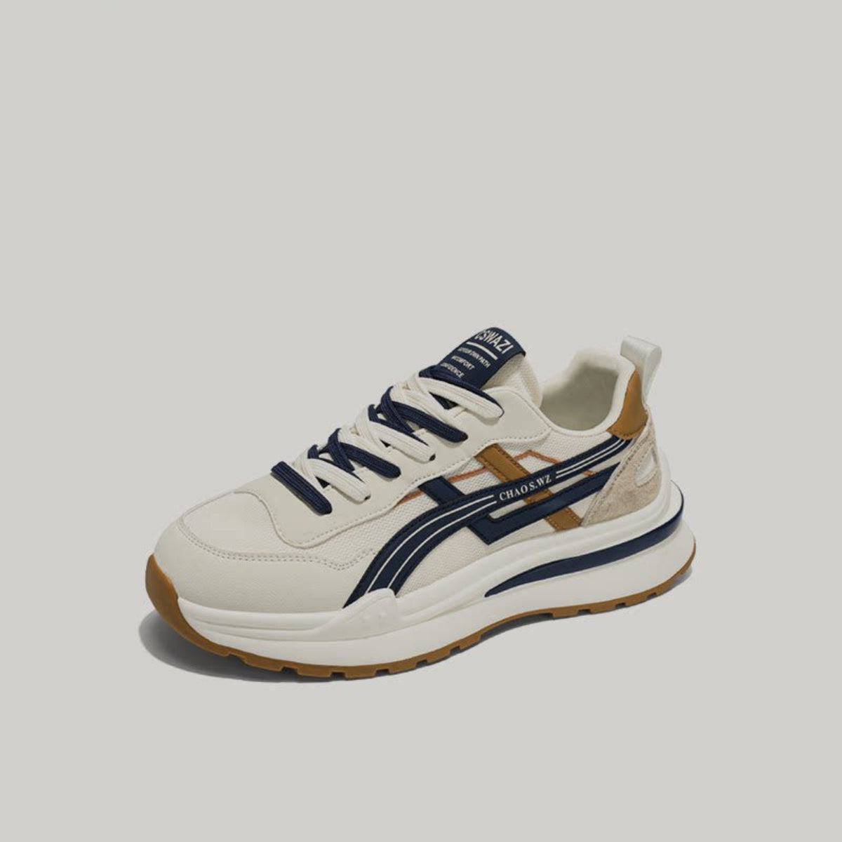 Color-Block Stripe Panel Lace-Up Sneakers WN23474