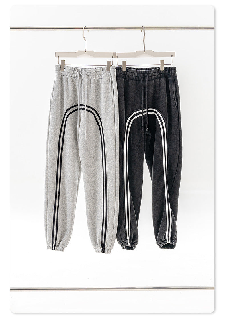 Contrast Color Line Hoodie & Sweatpants Setup WN7875