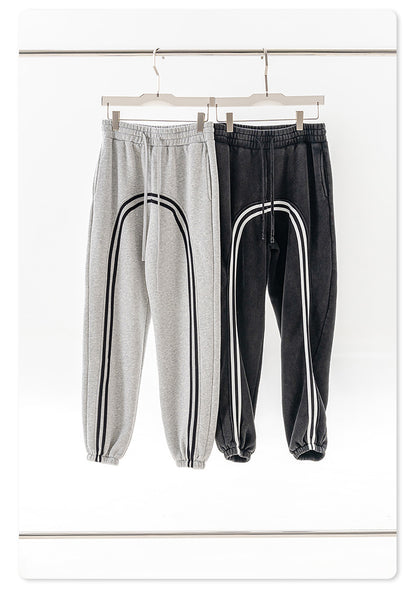 Contrast Color Line Hoodie & Sweatpants Setup WN7875