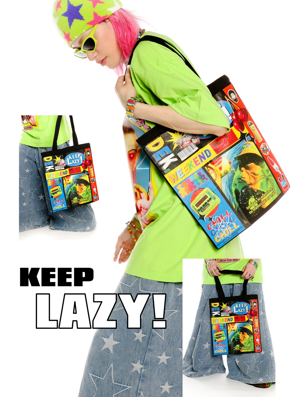 Graphic Print Tote Bag WN22275