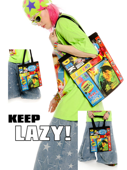 Graphic Print Tote Bag WN22275