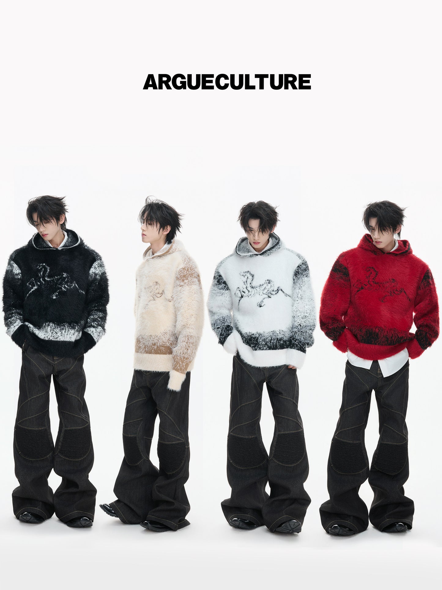 Fake Mink Fur Oversize Hooded Sweater WN23542