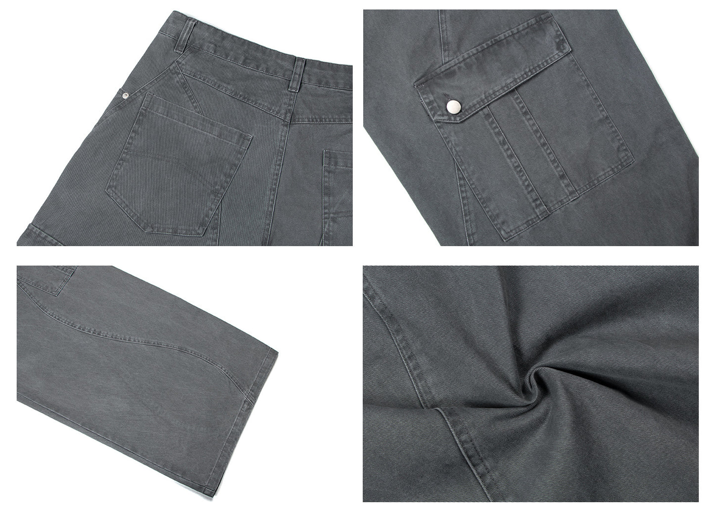 Washed Multi-Pocket Wide Leg Cargo Pants WN26231