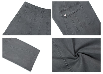 Washed Multi-Pocket Wide Leg Cargo Pants WN26231