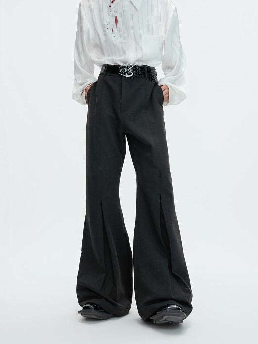 Pleats Flare Wool Trousers WN22625