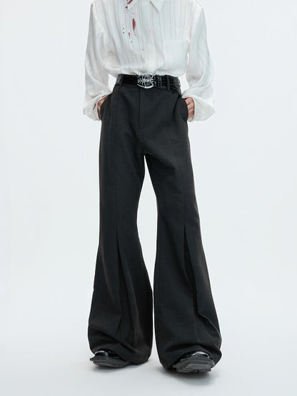 Pleats Flare Wool Trousers WN22625