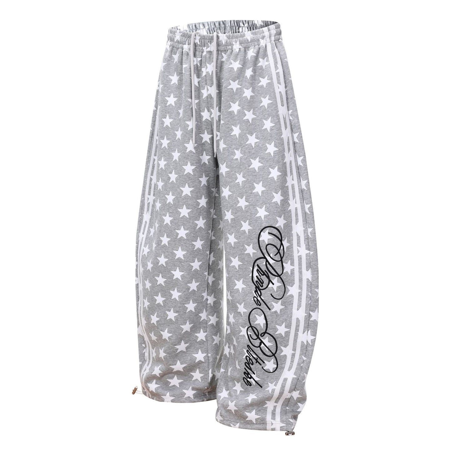 All-Over Print Deconstruction Wide Leg Curved Sweatpants WN25877