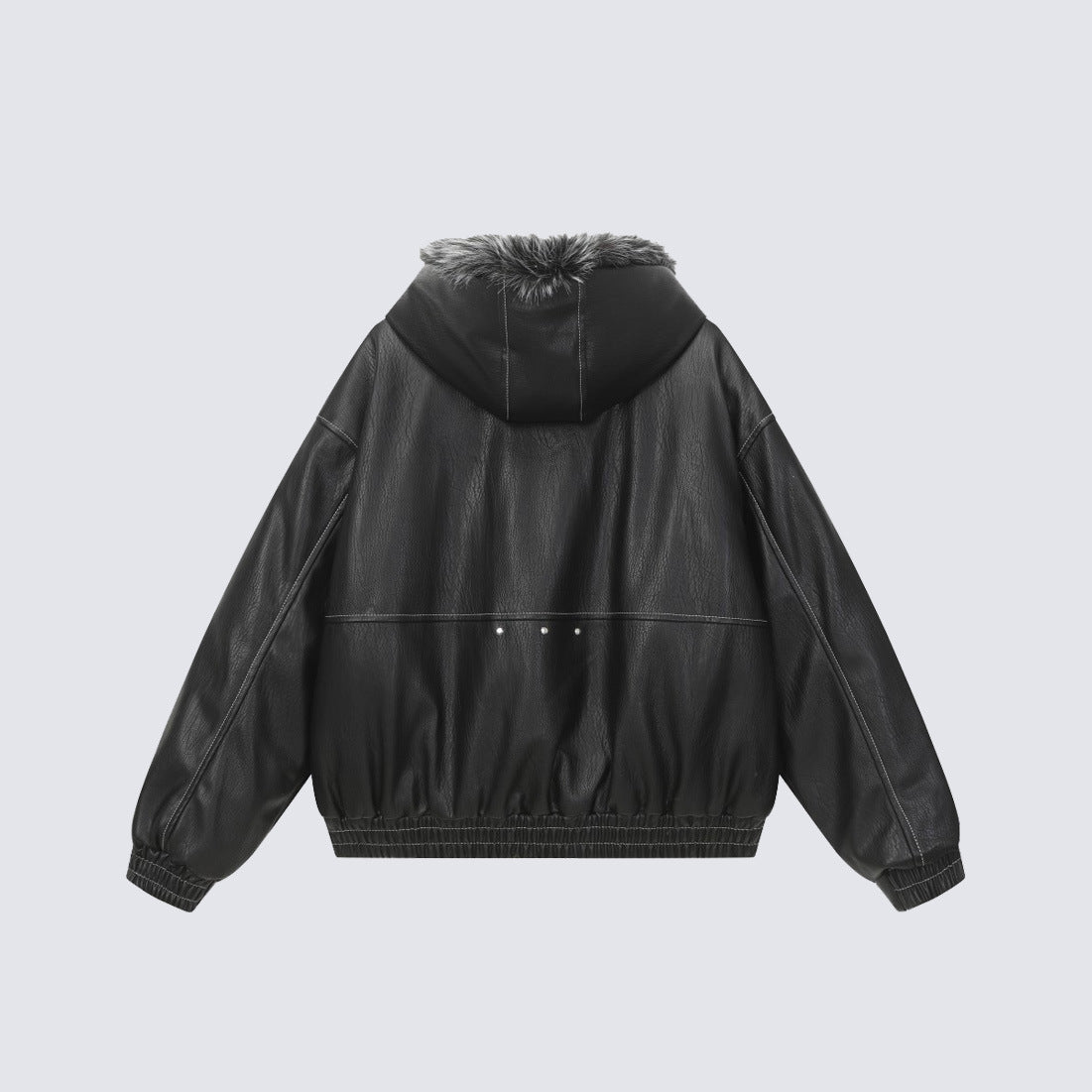 Fake Fur Hooded Panel Cropped Jacket WN28113