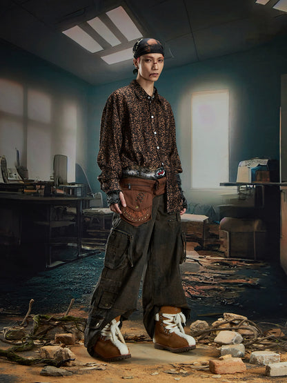 Leopard Print Oversize Long Sleeve Shirt WN20565