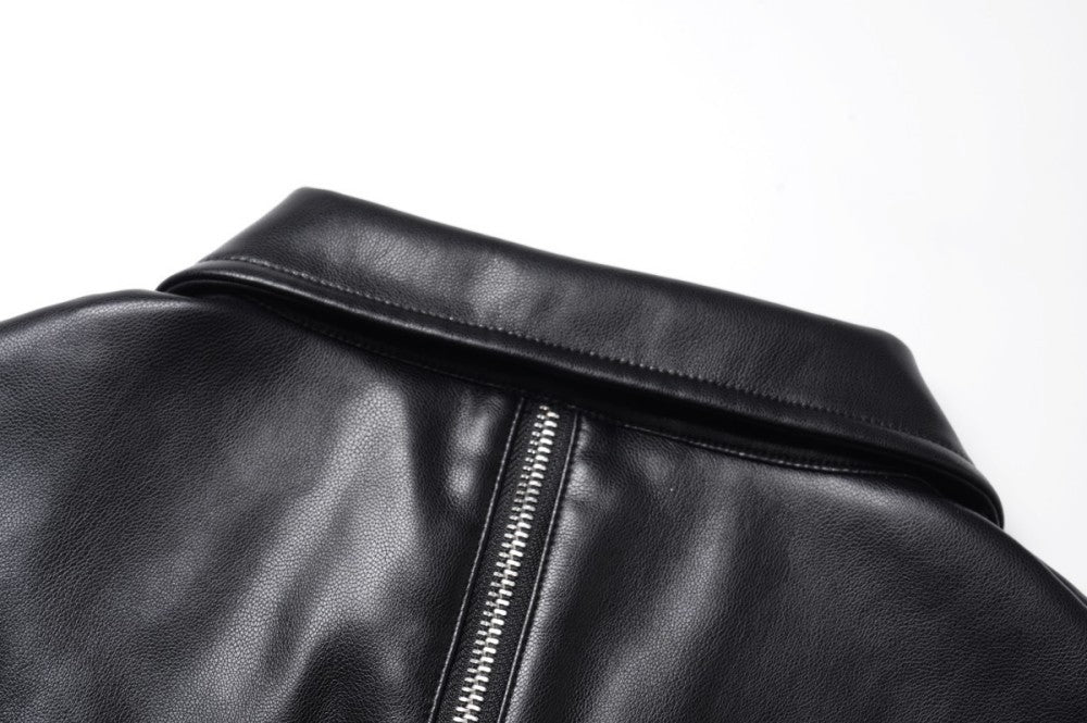 Pocket Detail Zipper PU Leather Jacket WN28054
