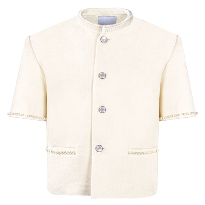Pearl Short Sleeve Tweed Jacket WN6940