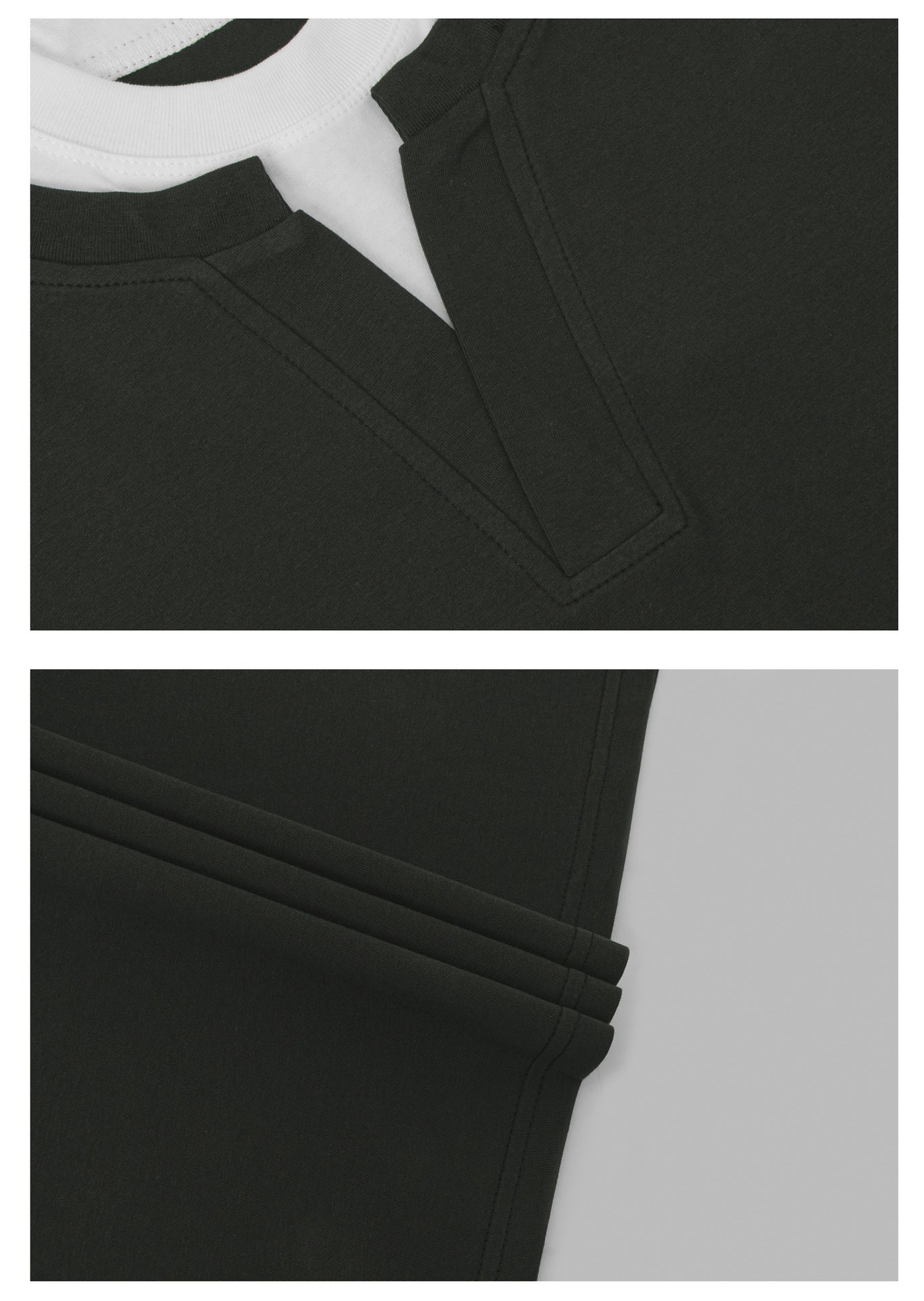 Double-Collar Fake Layered Short Sleeve T-Shirt WN26319