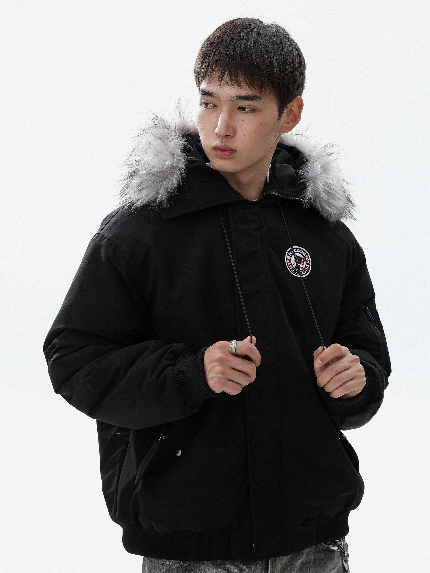 Warm Hooded Fake Fur-Collar Puffer Jacket WN22111