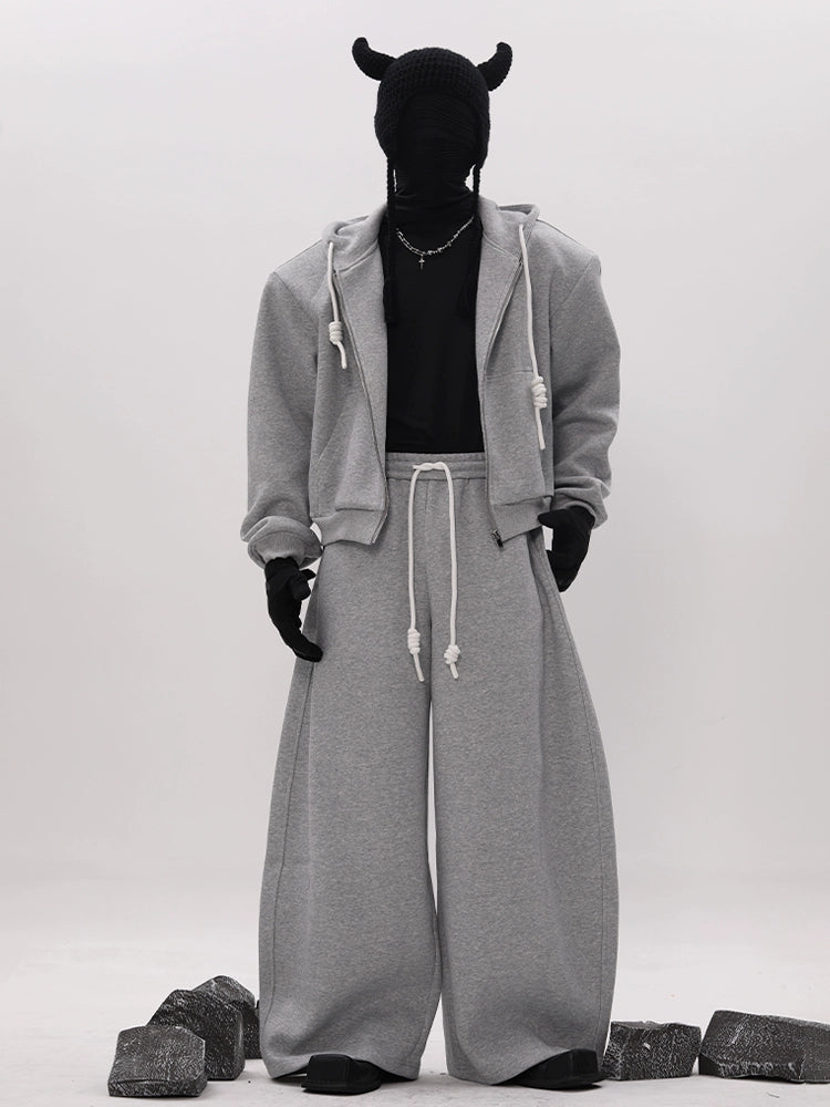 Hand-Woven Rope Zipper Hoodie & Pants Setup WN18603