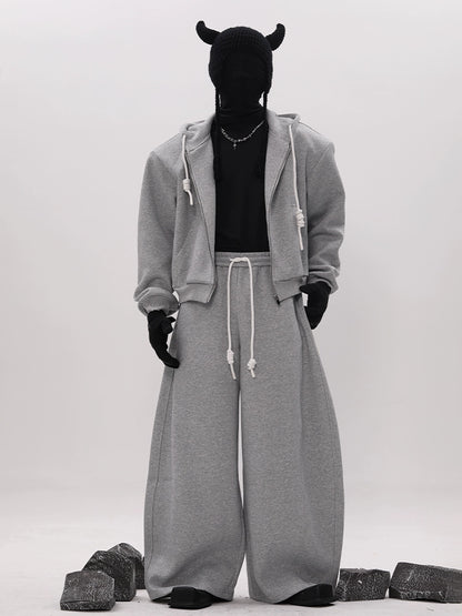 Hand-Woven Rope Zipper Hoodie & Pants Setup WN18603