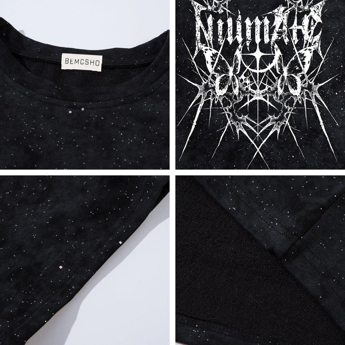Speckled Thorn Butterfly Print Oversize Short Sleeve T-Shirt WN26859