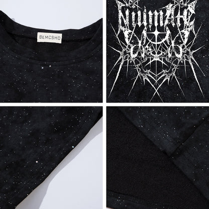 Speckled Thorn Butterfly Print Oversize Short Sleeve T-Shirt WN26859