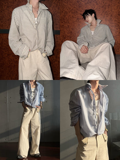 Textured Plaid Drawstring-Hem Jacket WN27041