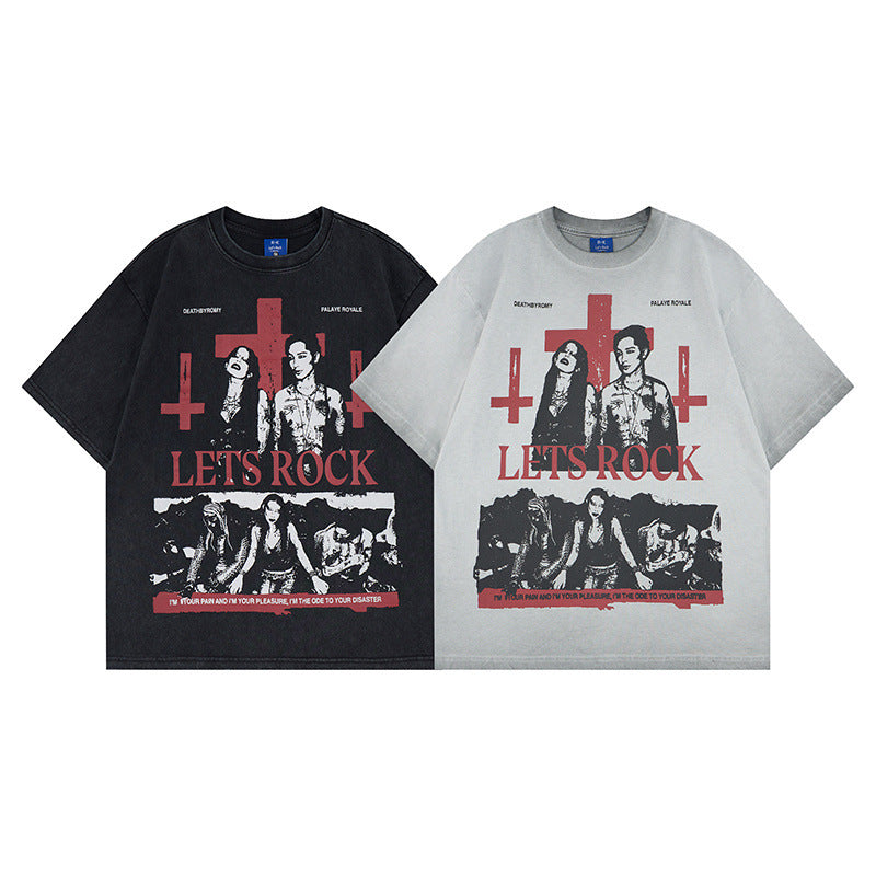 Graphic Letter Print Short Sleeve T-Shirt WN25520