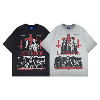 Graphic Letter Print Short Sleeve T-Shirt WN25520