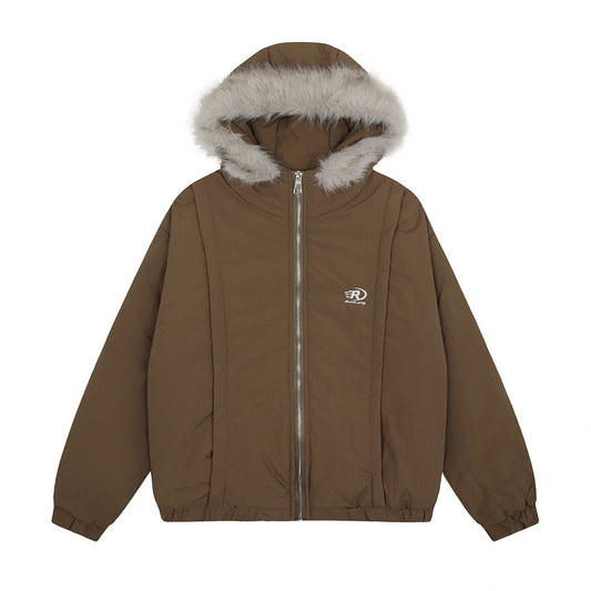 Oversize Fake Fur Hooded Padded Jacket WN11082