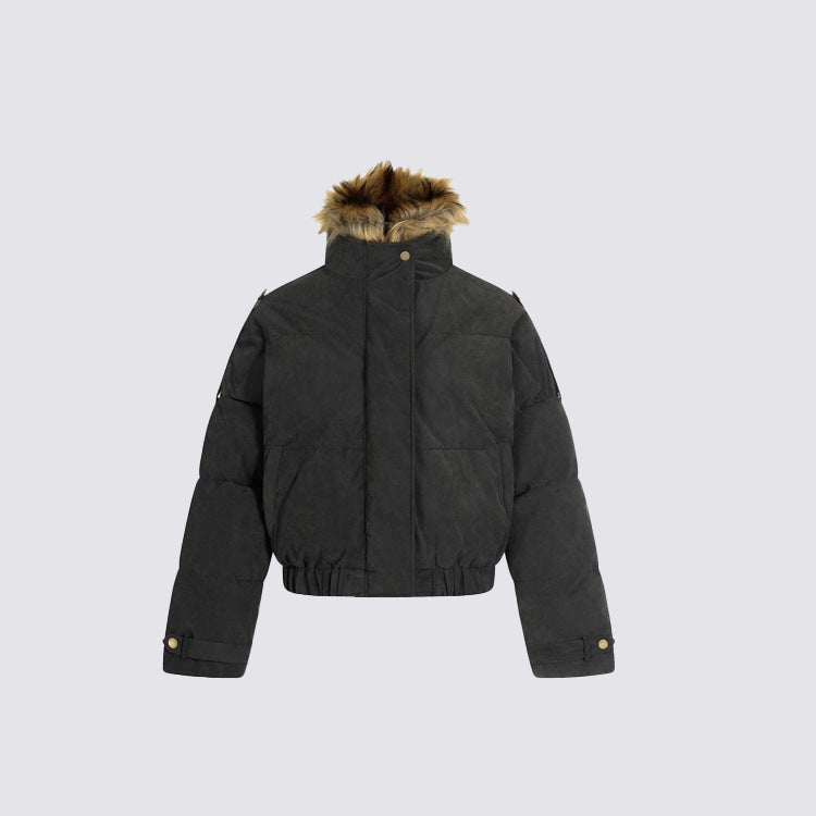 Fake Fur Trim Fake Layered Oversize Puffer Jacket WN27933