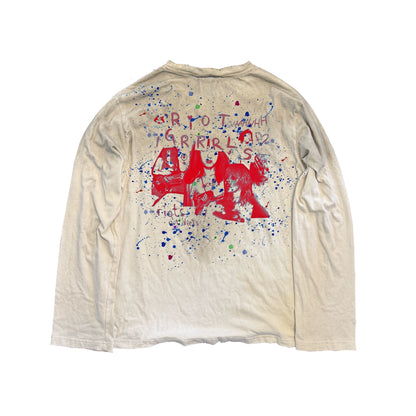 Washed Graphic Design Long Sleeve T-Shirt WN16823