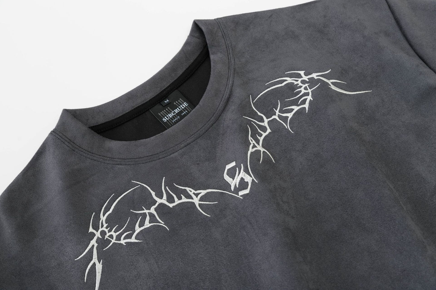 Oversize Suede Short Sleeve T-Shirt WN13121