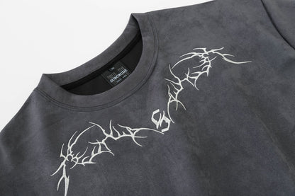 Oversize Suede Short Sleeve T-Shirt WN13121