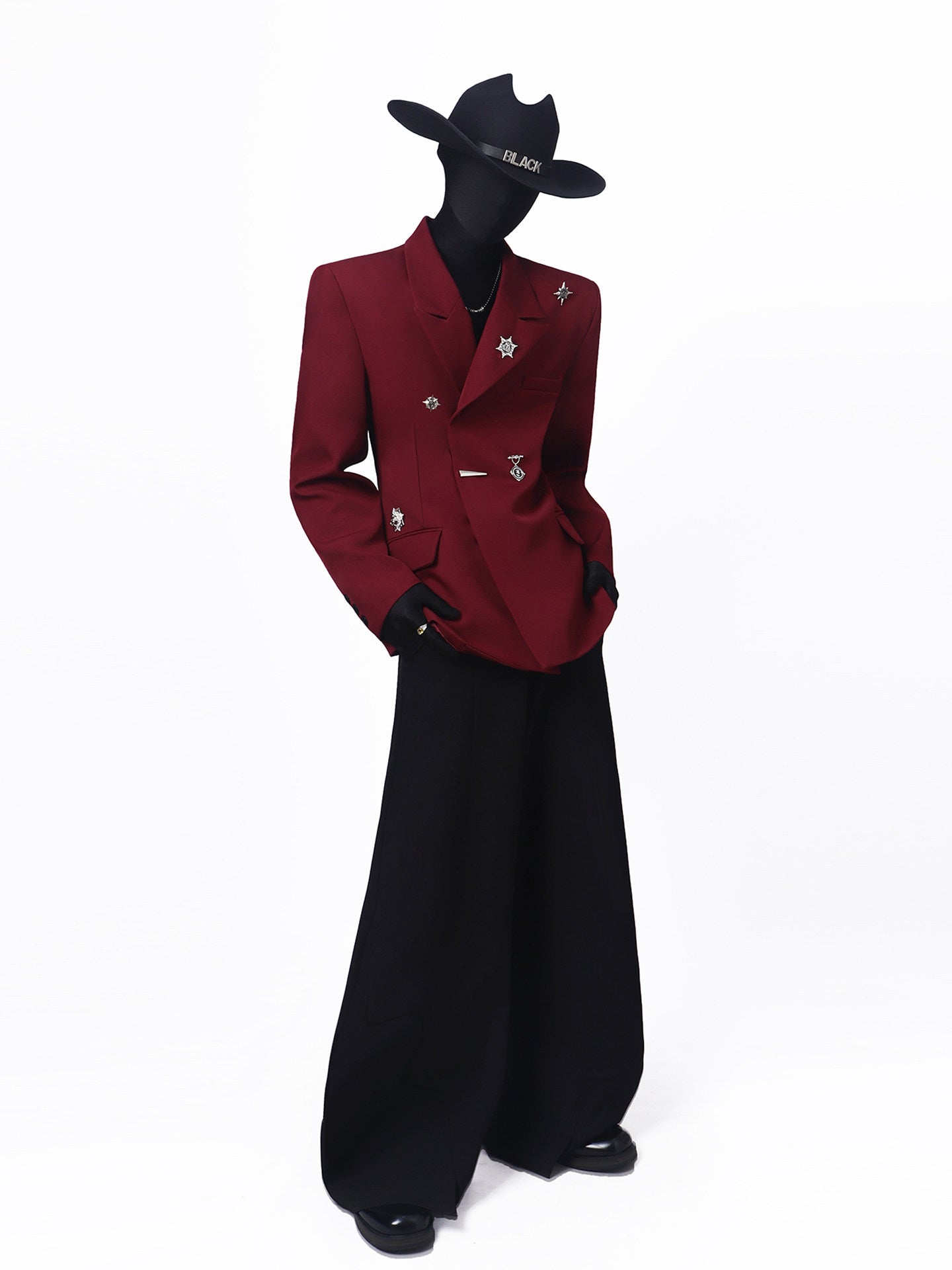 Metal Decoration Shoulder-pad Tailored Jacket WN23770